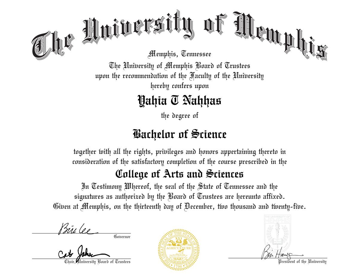 UofM Diploma Certificate